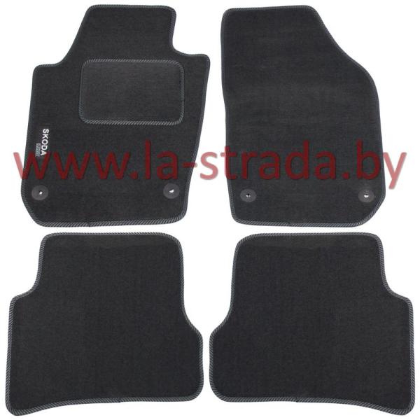 Комплект резиновых автомобильных ковриков SKODA FABIA 2007-2014
