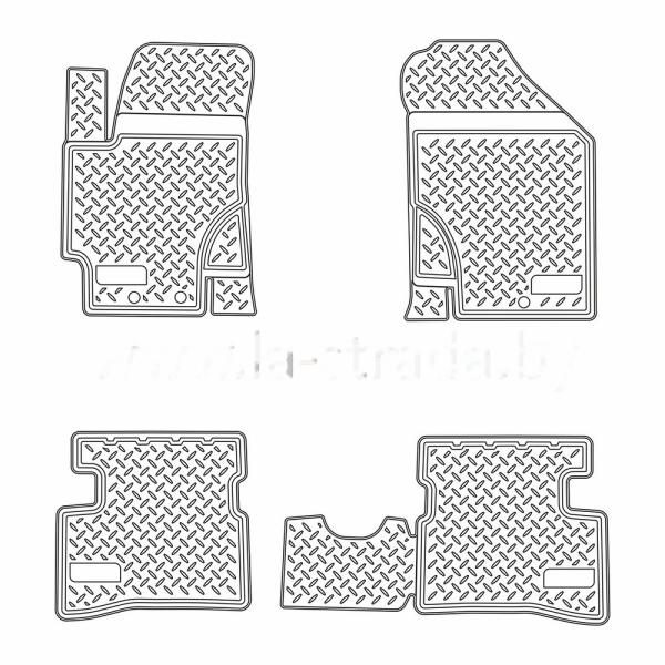 Комплект резиновых автомобильных ковриков KIA RIO 2006-2011