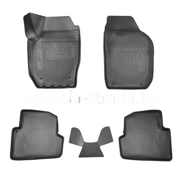 Комплект резиновых автомобильных ковриков SKODA FABIA 2007-2014
