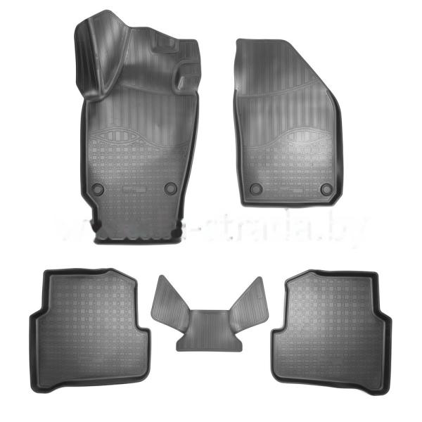 Комплект резиновых автомобильных ковриков SKODA FABIA 2007-2014